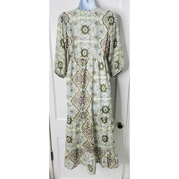 Soft Surroundings Maxi Dress PS Prarie 70s Style Floral Boho Tiered Retro Hippie - Picture 4 of 12